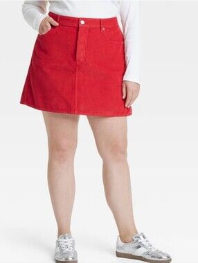 Women's Corduroy Mini Skirt - Universal Thread Red 24